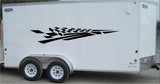Checkered Racing Stripe Vinyl Decal for Trailers and Cars - CF005