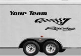 Customizable Checkered Racing Stripe Vinyl Trailer Decal - CF102