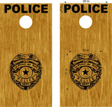 Police Badge Cornhole Board Decals - Custom Bean Bag Toss Stickers