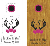 Deer Design Cornhole Board Decals - Perfect Wedding Anniversary Gift