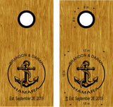Custom Wedding Anniversary Anchor Decal for Cornhole Boards