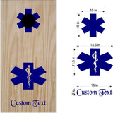 Custom EMT Firefighter Cornhole Board Decals with Personalized Text - ET01