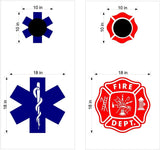 Firefighter  EMT Themed Cornhole Board Decals - Custom Stickers for Fire and EMS Teams