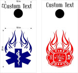 Firefighter EMS EMT Cornhole Board Decals - Custom Stickers for Game Fun