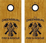 Firefighter-Themed Cornhole Board Decals  Stickers Set