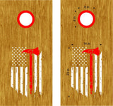 Firefighter Flag Cornhole Board Decals - Patriotic Rescue Graphics FL01