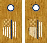 Police Flag Decal for Cornhole Boards - Sheriff Rescue Design FL04