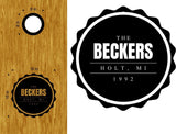 Personalized Family Name Cornhole Decal for Wedding Anniversaries  Parties