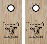 Cow Head Cornhole Decal Set for Boards - Custom Bean Bag Toss Stickers