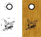 Crazy Cat Cartoon Vinyl Decal Sticker for Fun Cornhole Boards