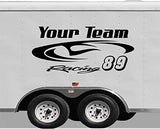 Custom Racing Trailer Decals - Personalized Team Name Stickers for Mural Design