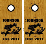 hunting fishing cornhole decal