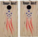 USA Patriotic Cornhole Board Decals with Custom Text - Flag Stickers Pat03