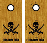Davy Jones Locker Cornhole Board Decals - Pirate Flag Stickers for Custom Boards SK12B
