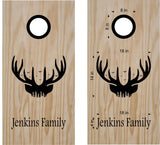 Deer Antlers Cornhole Board Vinyl Decal Sticker