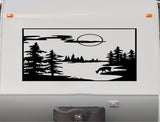 Deer Mountain Scene RV Decal - Camper Motor Home Sticker MNT-6