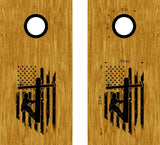 Distressed American Flag Vinyl Decal for Lineman Cornhole Boards