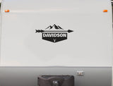Personalized Family Name Arrow Decal for Deer Campers  Truck Trailers