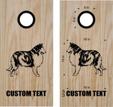 Collie Dog Cornhole Decal Set - Custom Stickers for Bean Bag Toss Boards