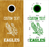 Eagles Football School Mascot Vinyl Decal Sticker for Cornhole Board