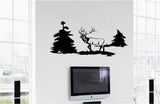 Elk Trees Wall Decals - Vinyl Stickers for Bedroom Man Cave  Nursery Decor