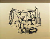 Excavator Car Wall Decal - Auto Wall Mural - Vinyl Stickers - Boys Room Decor