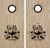 Faith Can Move Mountains Cornhole Decal Sticker for Bean Bag Toss Games