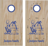 beach lake life cornhole decals