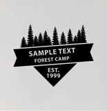 Vinyl Decal Sticker for Family Name Trees and Mountains RV Camper 5th Wheel Motor Home