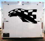 Fast Horse Checkered Racing Decal for Auto Truck  Trailer - RH007