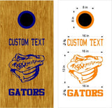Gator Football School Mascot Vinyl Decal Sticker for Cornhole Boards