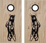 Grizzly Bear Cornhole Decal Set - Bean Bag Toss Board Stickers