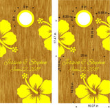 Hibiscus Cornhole Board Decal for Wedding Anniversary Celebration