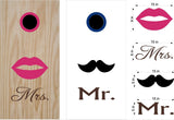 Personalized His  Hers Wedding Date Vinyl Decal for Cornhole Boards