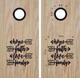 Hope Faith Love Family Cornhole Sticker - Inspirational Decal for Bean Bag Toss Games