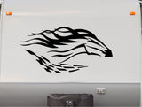 Equestrian Checkered Flag Decal for Trucks Trailers  Autos - Sticker RH003