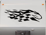Checkered Flag Decal for Horse Equestrian Auto Truck  Trailer - RH004