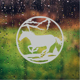 Running Horse Front Door Etched Decal Entry Way Decor Safety Film Stickers
