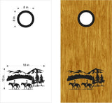 Horseback Riding Cornhole Board Vinyl Decal Sticker for Equestrian Fun