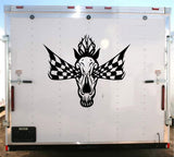 Horses Checkered Racing Decal Sticker for Auto Truck  Trailer - RH006