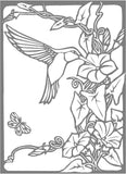 Hummingbird Etched Decal- For Shower Doors, Glass Doors