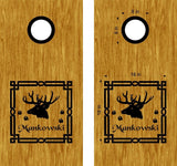 hunting fishing cornhole decal