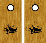 hunting fishing cornhole decal