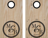 Personalized Family Initials Monogram Decal Sticker for Cornhole Game