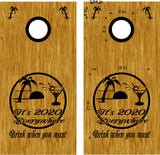 Vinyl Decal Sticker for Cornhole Board - 2020 Drink When You Want Design