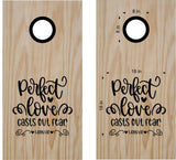 John 4-18 Verse Scripture Cornhole Board Vinyl Decal Sticker