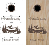 Lake Cabin Mountains Vinyl Decal for Cornhole Boards