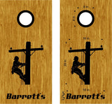 Lineman Cornhole Board Decal Vinyl Sticker