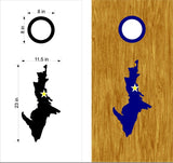 Yooper Cornhole Board Vinyl Decal - Michigan Upper Peninsula Design