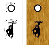 Chimpanzee Vinyl Decal for Cornhole Boards - Fun Monkey Design